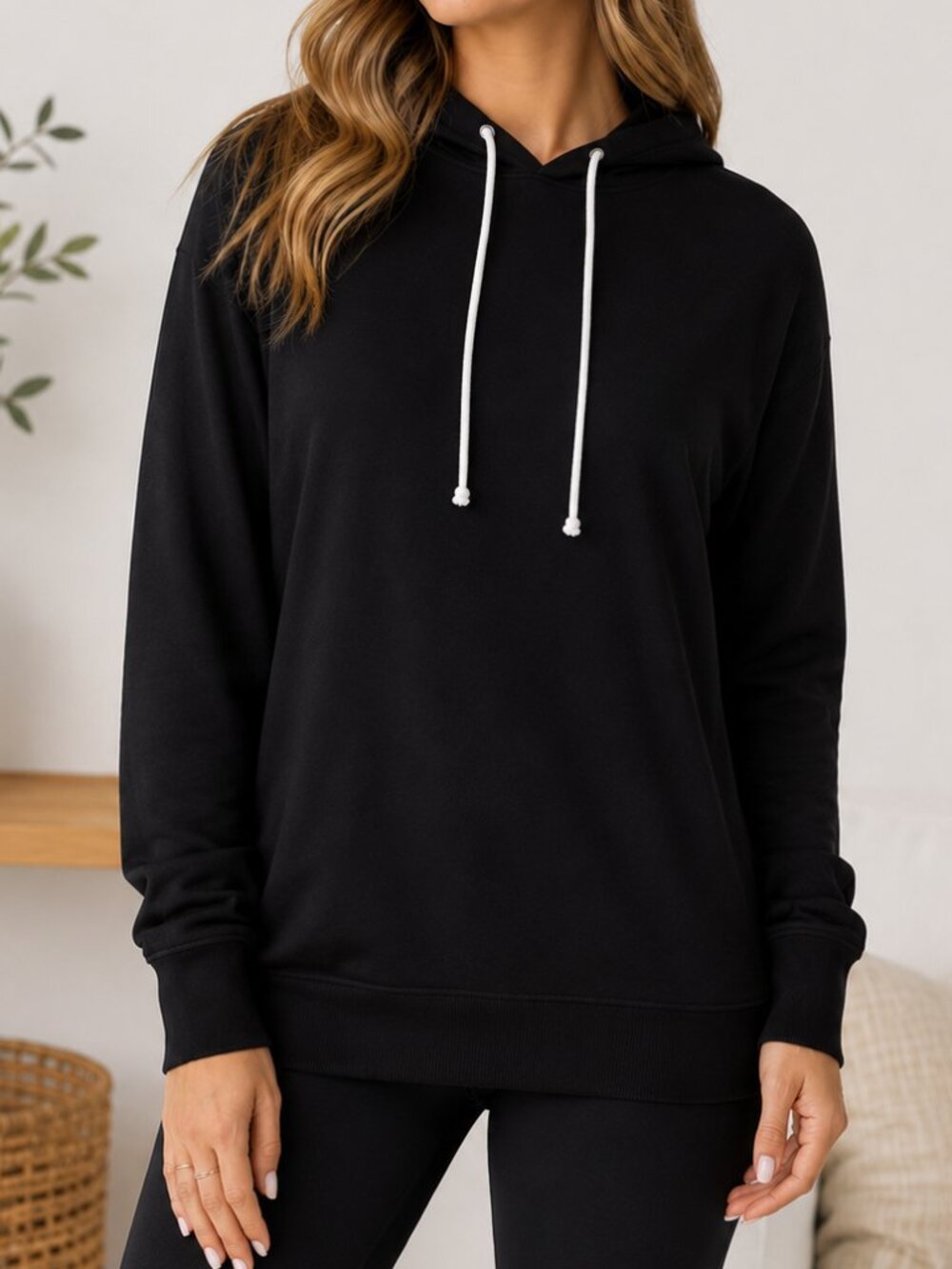 Buffalo David Bitton Black Pullover Hoodie Sweatshirt | Large